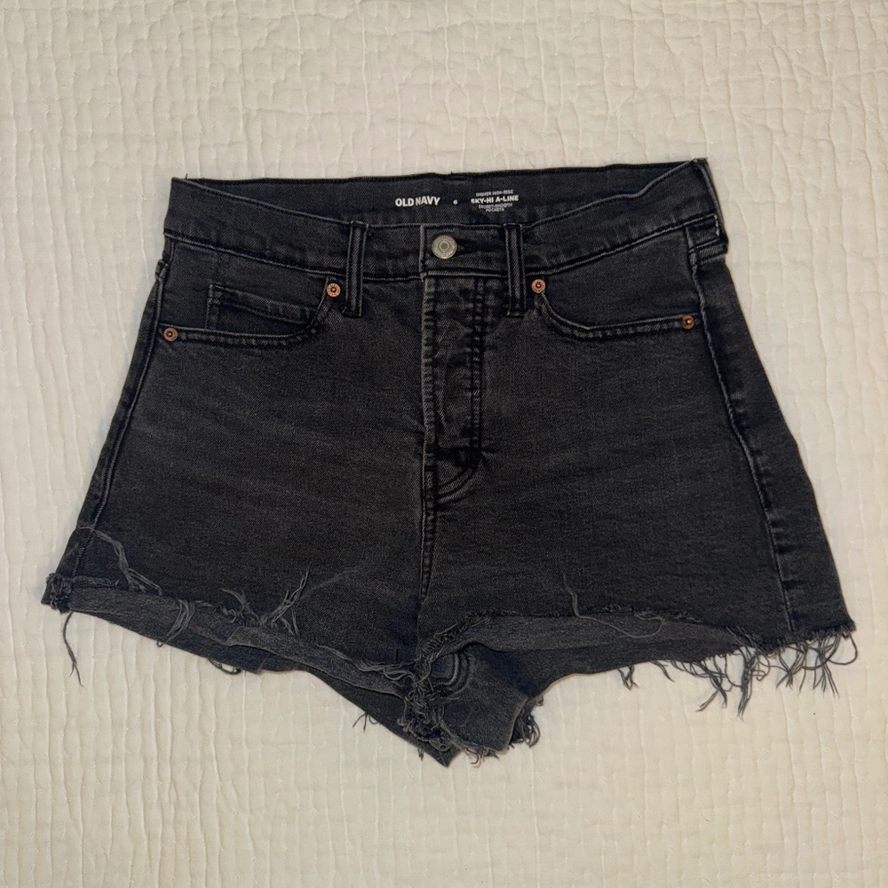 Old Navy Higher High-Rise Sky-Hi A-Line Cutoff Jean Shorts